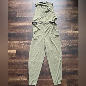 Lululemon athletica W1CGXS Sarala olive green utility belted athletic jumpsuit L